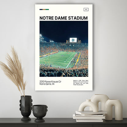 Notre Dame Stadium Print, Stadium Canvas Art, Fan Gifts, Sport Art, Canvas Print Wall Art