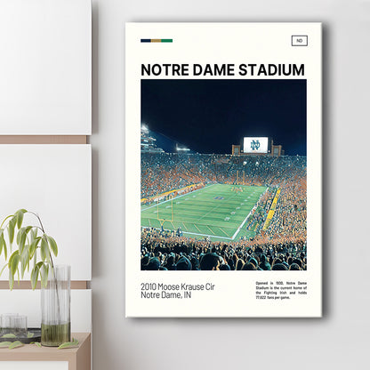 Notre Dame Stadium Print, Stadium Canvas Art, Fan Gifts, Sport Art, Canvas Print Wall Art