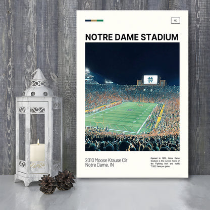 Notre Dame Stadium Print, Stadium Canvas Art, Fan Gifts, Sport Art, Canvas Print Wall Art
