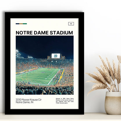 Notre Dame Stadium Print, Stadium Art, Gifts for him, Sport Art, Framed Art Print Wall Decor