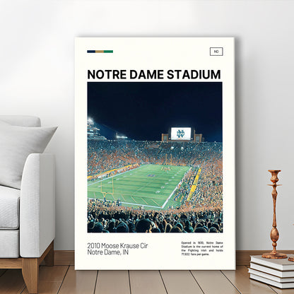 Notre Dame Stadium Print, Stadium Canvas Art, Fan Gifts, Sport Art, Canvas Print Wall Art