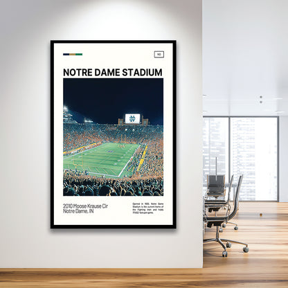 Notre Dame Stadium Print, Stadium Art, Gifts for him, Sport Art, Framed Art Print Wall Decor