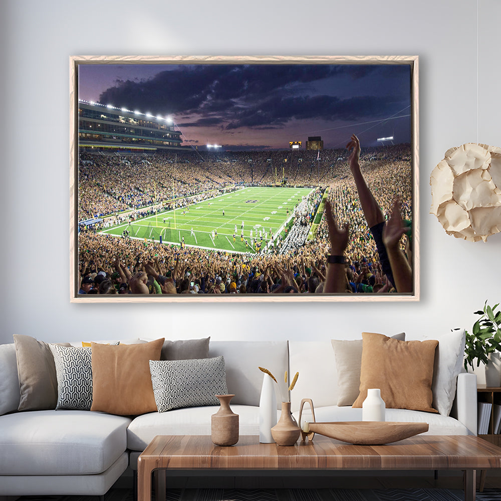 Notre Dame Stadium, Stadium Canvas, Sport Art, Framed Canvas Print Wall Art, Floating Frame