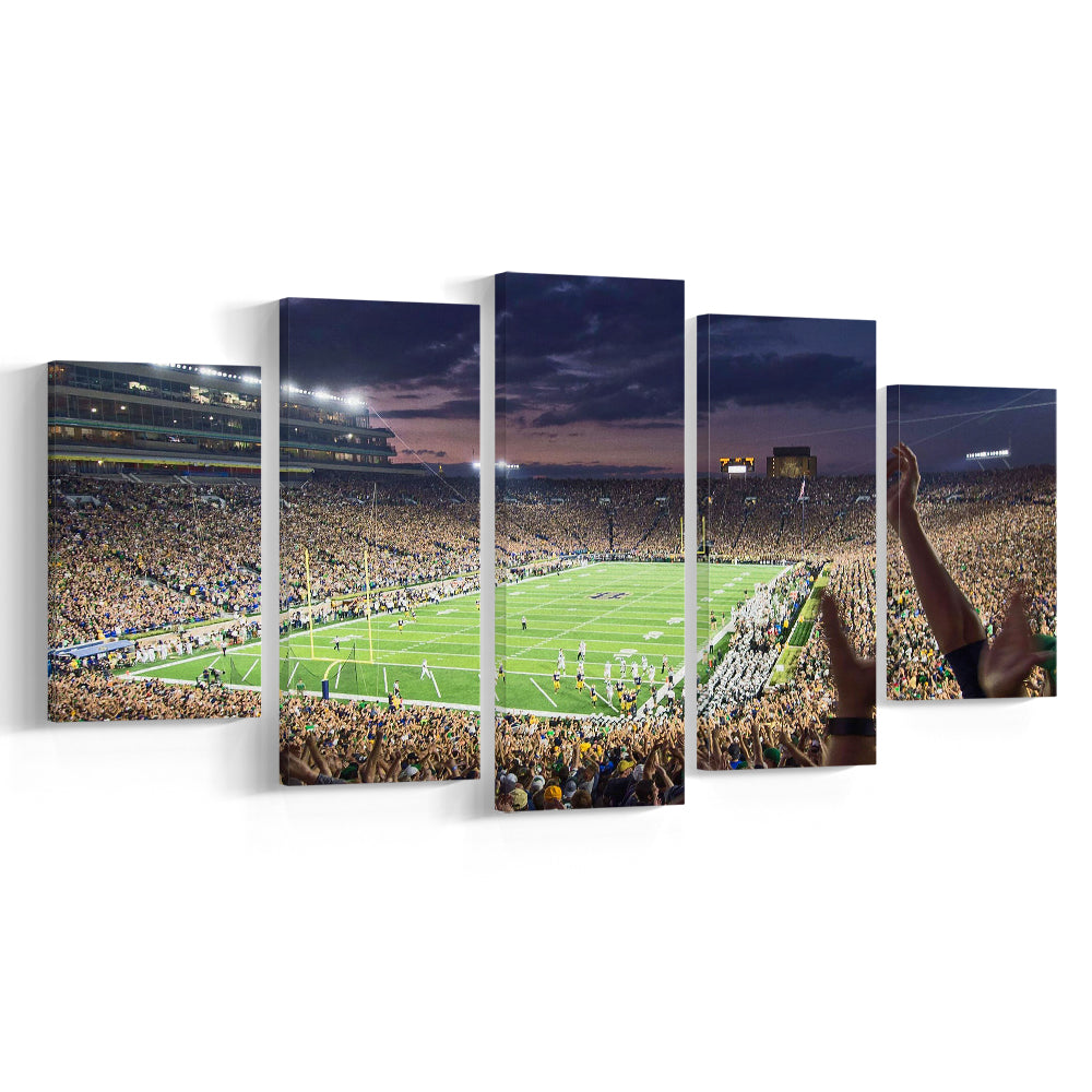 Notre Dame Stadium, Stadium Canvas, Sport Art, Gift for him, 5 Panel, Large Canvas, Canvas Print Wall Art