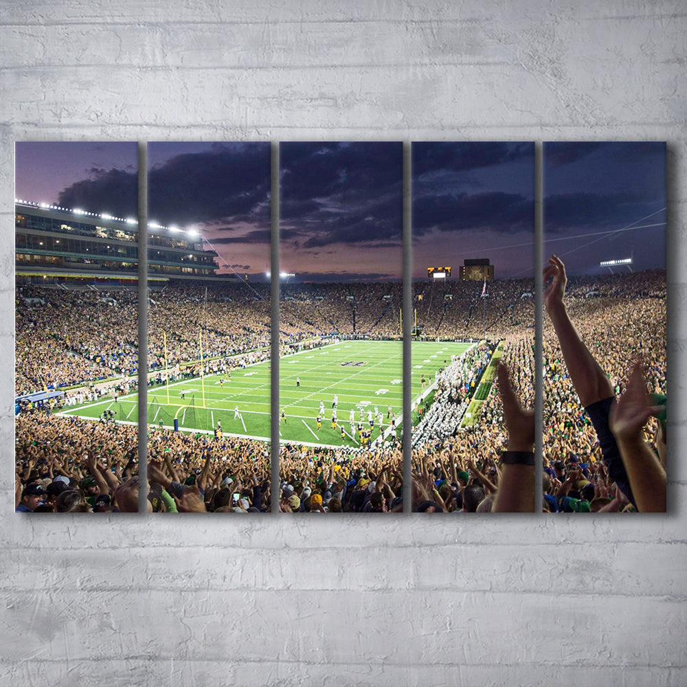 Notre Dame Stadium, Stadium Canvas, Sport Art, 5 Panel B, Extra Large Canvas, Canvas Print Wall Art