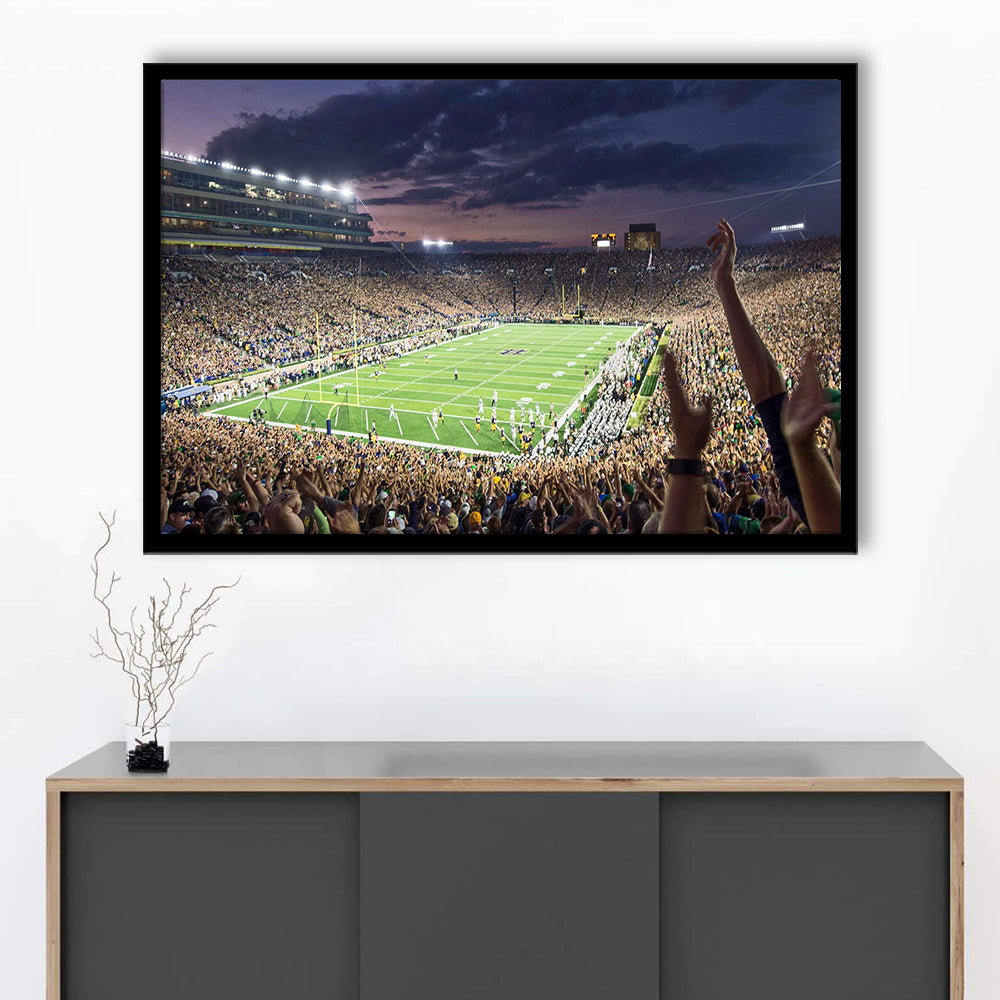 Notre Dame Stadium, Stadium Canvas, Sport Art, Gift for him, Framed Art Print Wall Decor, Picture Framed