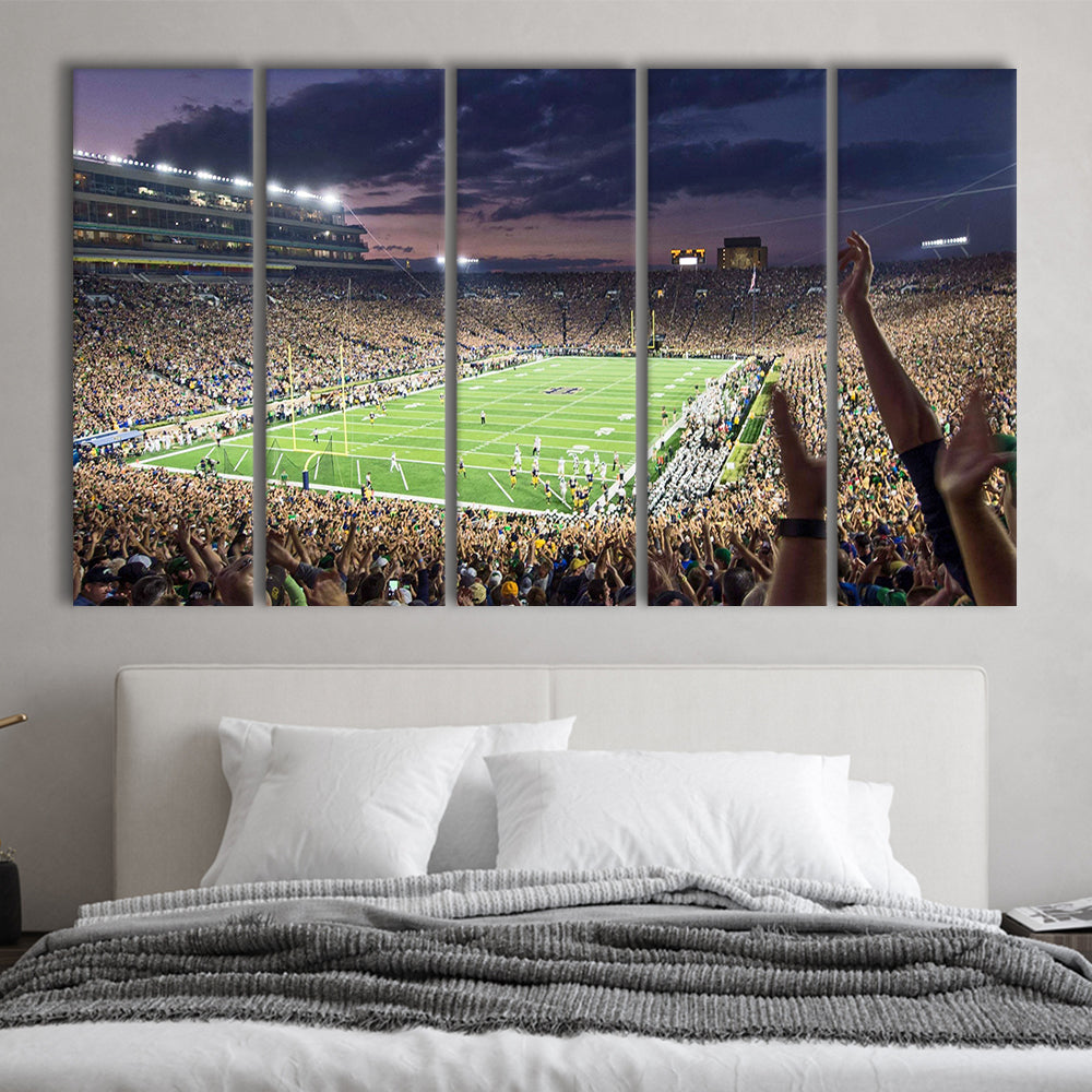 Notre Dame Stadium, Stadium Canvas, Sport Art, 5 Panel B, Extra Large Canvas, Canvas Print Wall Art