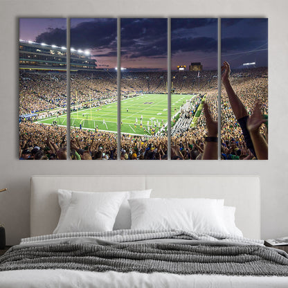 Notre Dame Stadium, Stadium Canvas, Sport Art, 5 Panel B, Extra Large Canvas, Canvas Print Wall Art