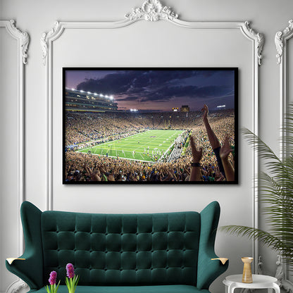 Notre Dame Stadium, Stadium Canvas, Sport Art, Gift for him, Framed Art Print Wall Decor, Picture Framed
