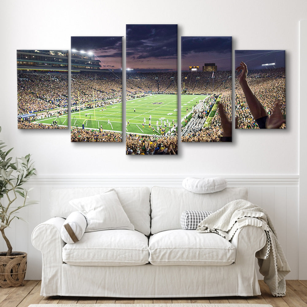 Notre Dame Stadium, Stadium Canvas, Sport Art, Gift for him, 5 Panel, Large Canvas, Canvas Print Wall Art