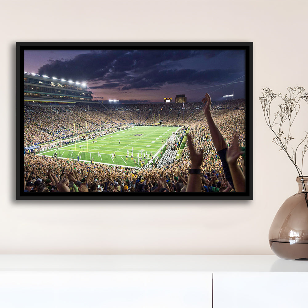 Notre Dame Stadium, Stadium Canvas, Sport Art, Framed Canvas Print Wall Art, Floating Frame