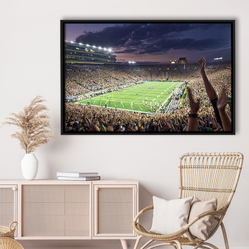 Notre Dame Stadium, Stadium Canvas, Sport Art, Framed Canvas Print Wall Art, Floating Frame