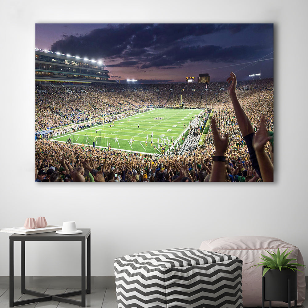 Notre Dame Stadium, Stadium Canvas, Sport Art, Gift for him, Man Cave Decor, Art Print, Canvas Print Wall Art