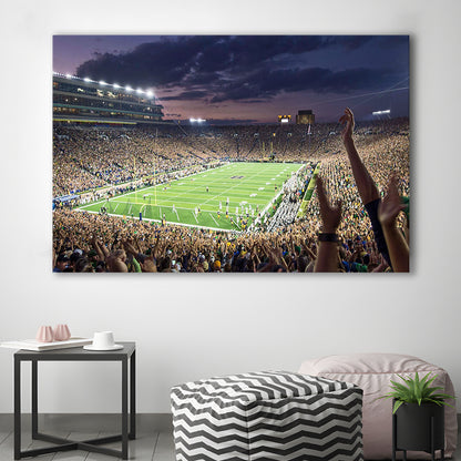 Notre Dame Stadium, Stadium Canvas, Sport Art, Gift for him, Man Cave Decor, Art Print, Canvas Print Wall Art
