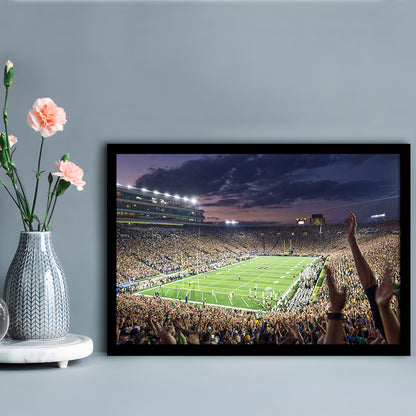 Notre Dame Stadium, Stadium Canvas, Sport Art, Gift for him, Framed Art Print Wall Decor, Picture Framed