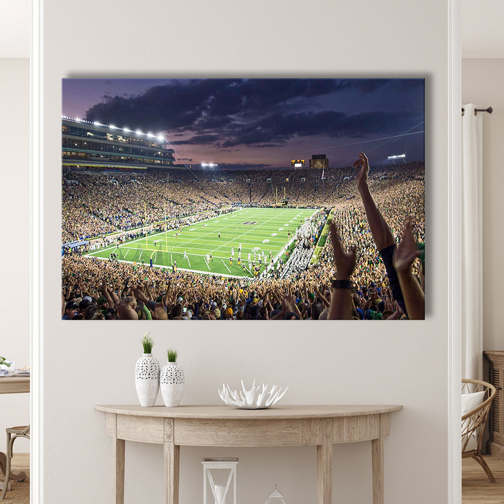 Notre Dame Stadium, Stadium Canvas, Sport Art, Gift for him, Man Cave Decor, Art Print, Canvas Print Wall Art