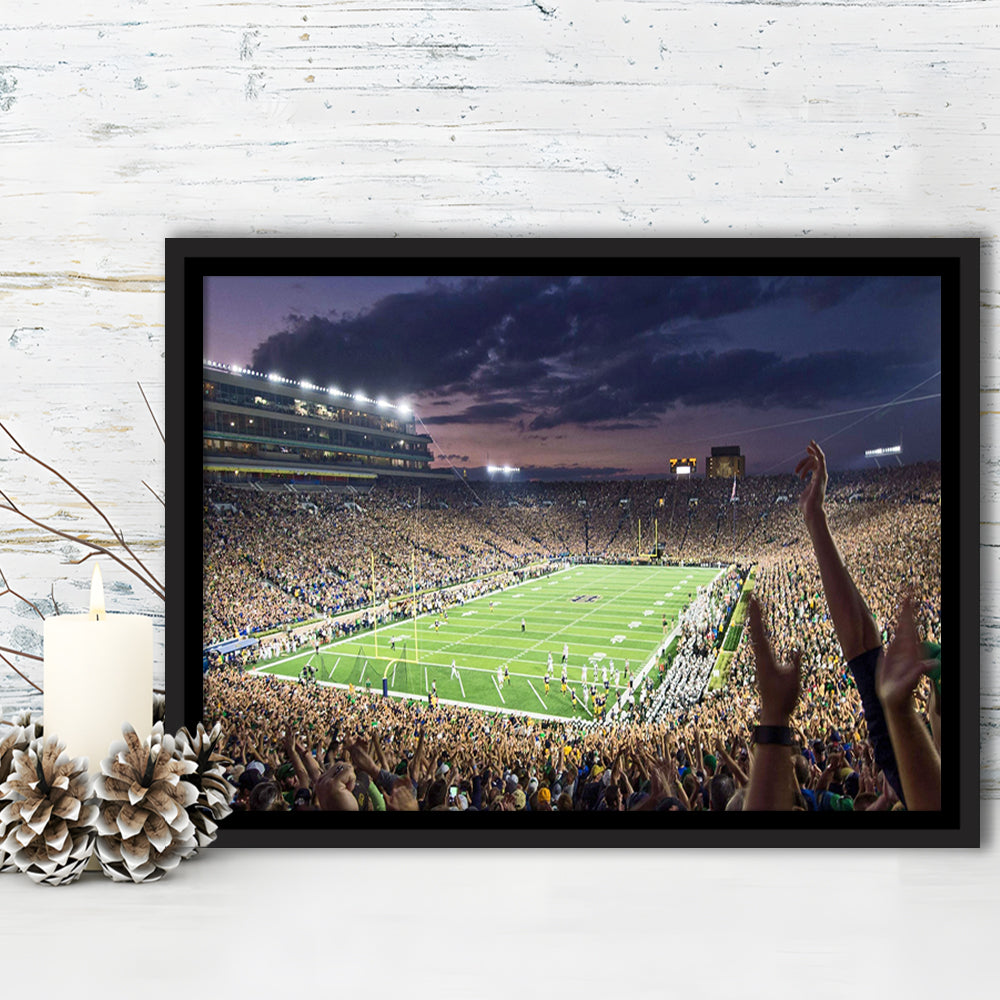 Notre Dame Stadium, Stadium Canvas, Sport Art, Framed Canvas Print Wall Art, Floating Frame