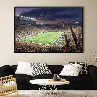 Notre Dame Stadium, Stadium Canvas, Sport Art, Framed Canvas Print Wall Art, Floating Frame