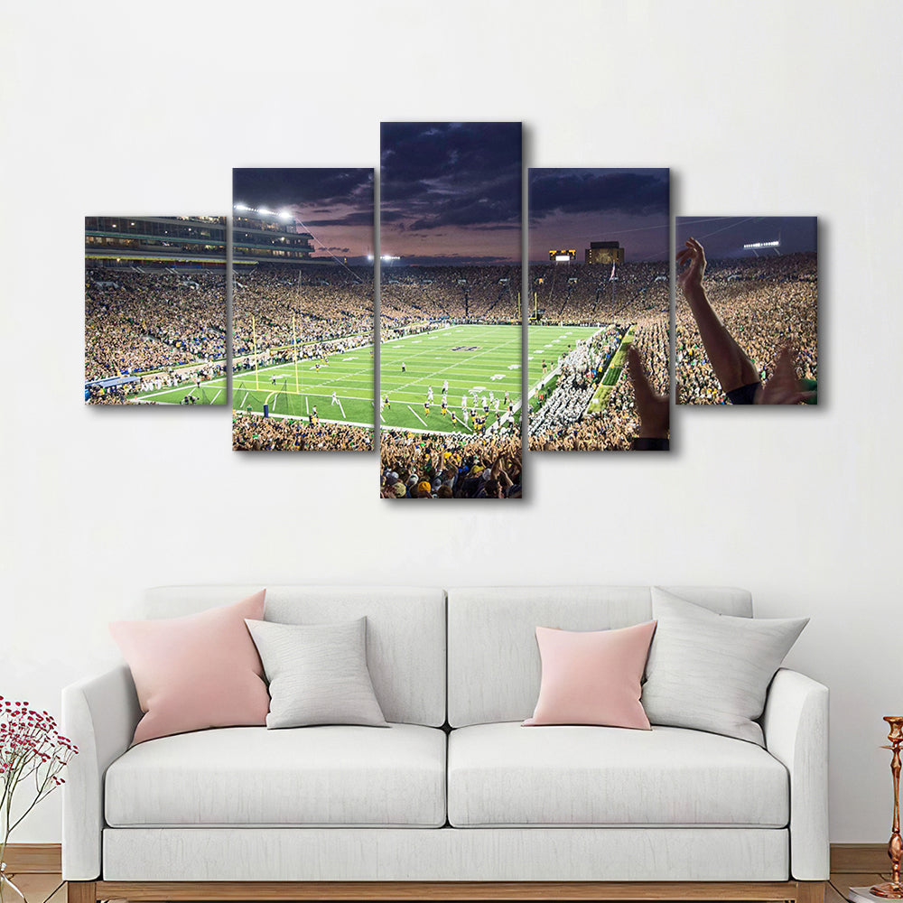 Notre Dame Stadium, Stadium Canvas, Sport Art, Gift for him, 5 Panel, Large Canvas, Canvas Print Wall Art