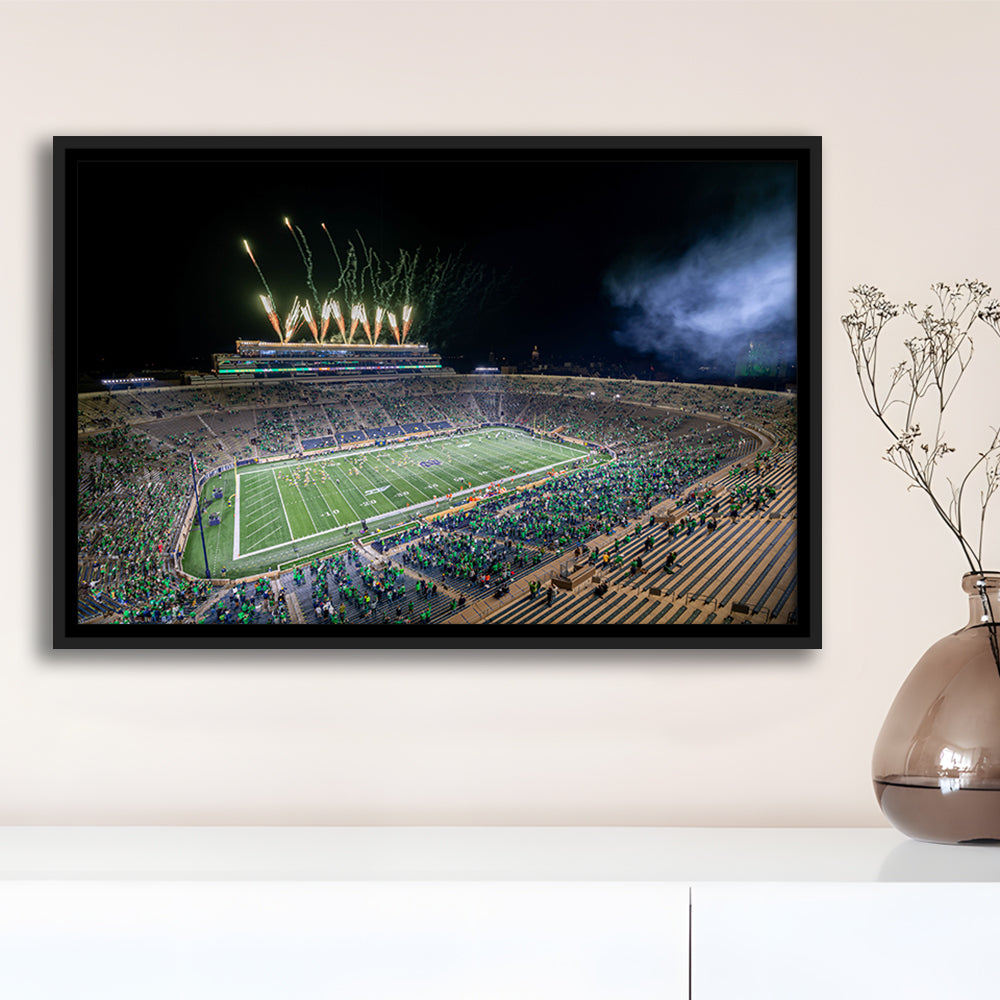 Notre Dame Students, Stadium Canvas, Sport Art, Framed Canvas Print Wall Art, Floating Frame
