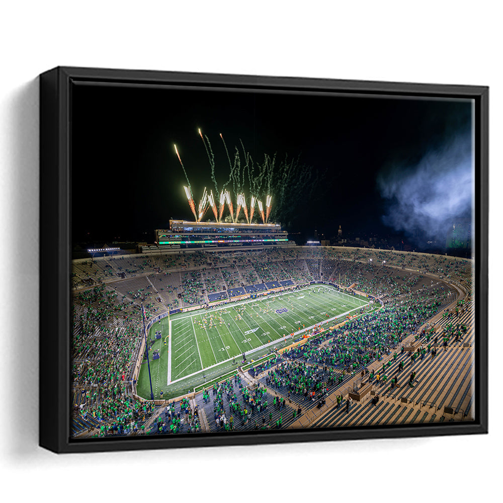 Notre Dame Students, Stadium Canvas, Sport Art, Framed Canvas Print Wall Art, Floating Frame