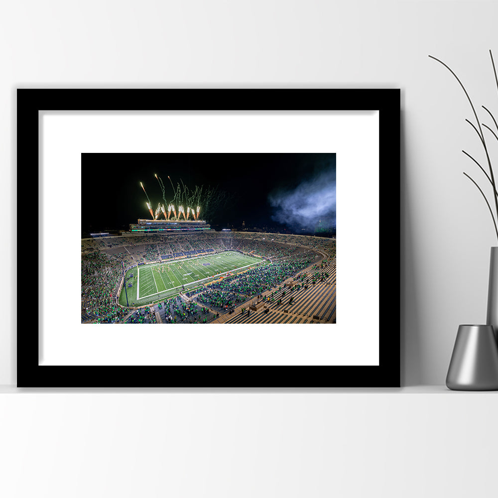 Notre Dame Students, Stadium Canvas, Sport Art, Gift for him, White Border Framed Art Print Wall Decor