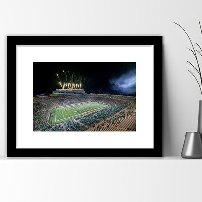 Notre Dame Students, Stadium Canvas, Sport Art, Gift for him, White Border Framed Art Print Wall Decor