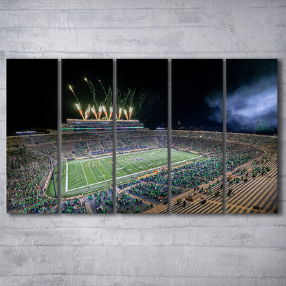 Notre Dame Students, Stadium Canvas, Sport Art, 5 Panel B, Extra Large Canvas, Canvas Print Wall Art