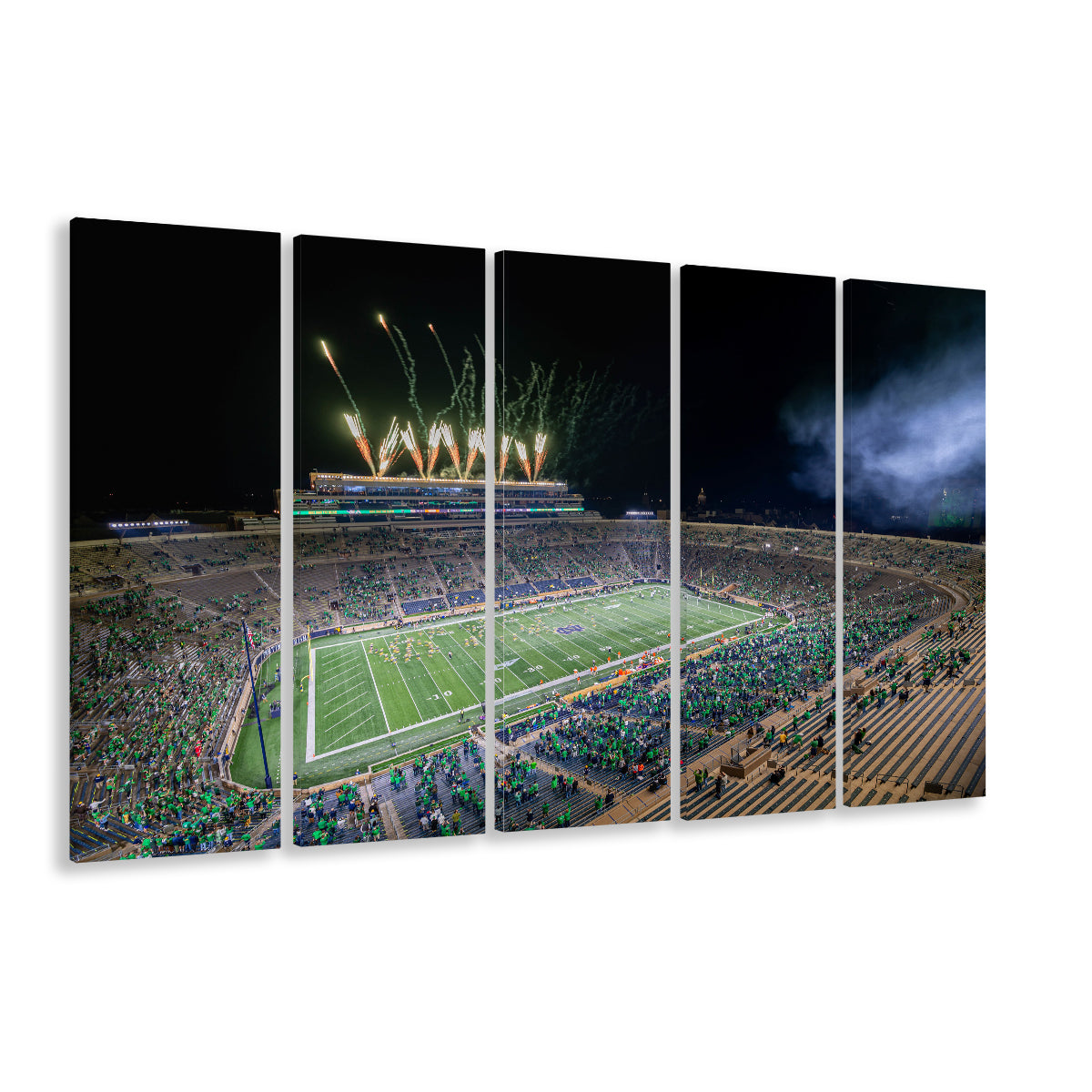 Notre Dame Students, Stadium Canvas, Sport Art, 5 Panel B, Extra Large Canvas, Canvas Print Wall Art