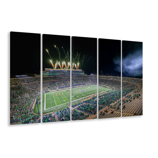 Notre Dame Students, Stadium Canvas, Sport Art, 5 Panel B, Extra Large Canvas, Canvas Print Wall Art