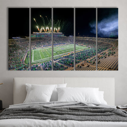 Notre Dame Students, Stadium Canvas, Sport Art, 5 Panel B, Extra Large Canvas, Canvas Print Wall Art