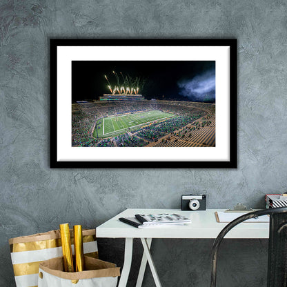 Notre Dame Students, Stadium Canvas, Sport Art, Gift for him, White Border Framed Art Print Wall Decor