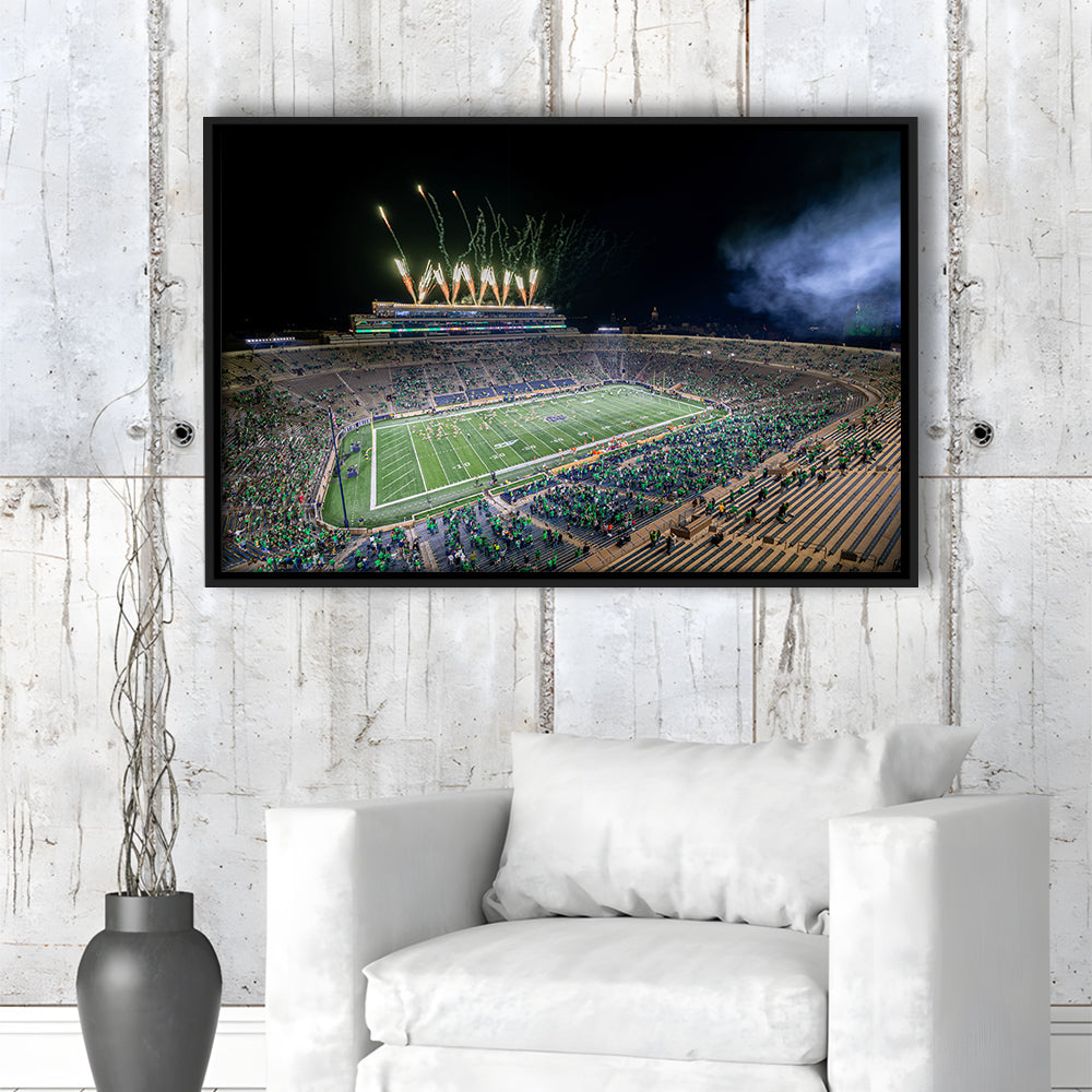 Notre Dame Students, Stadium Canvas, Sport Art, Framed Canvas Print Wall Art, Floating Frame