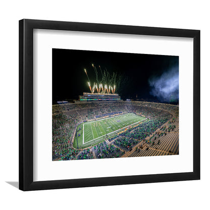 Notre Dame Students, Stadium Canvas, Sport Art, Gift for him, White Border Framed Art Print Wall Decor