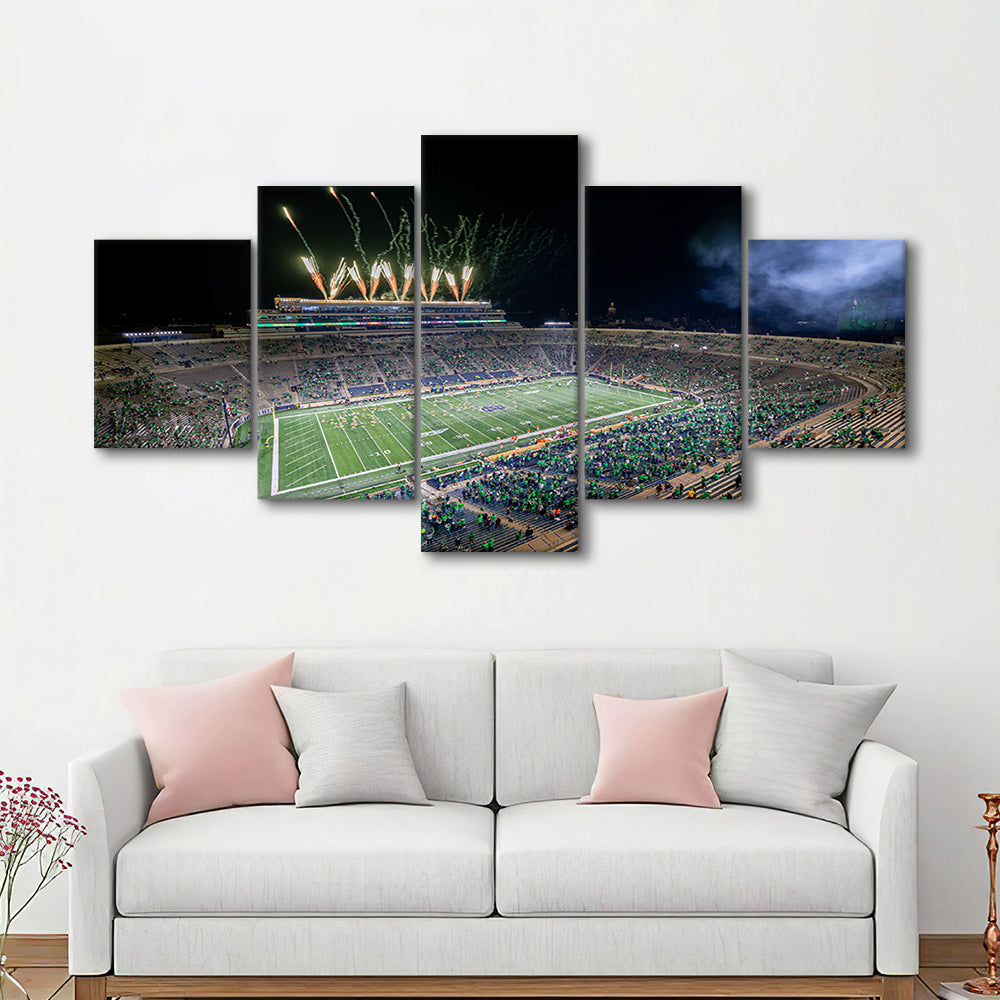 Notre Dame Students, Stadium Canvas, Sport Art, Gift for him, 5 Panel, Large Canvas, Canvas Print Wall Art