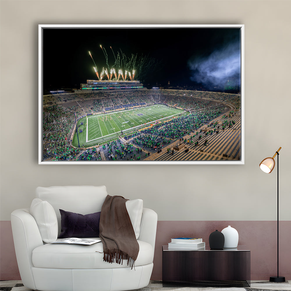 Notre Dame Students, Stadium Canvas, Sport Art, Framed Canvas Print Wall Art, Floating Frame
