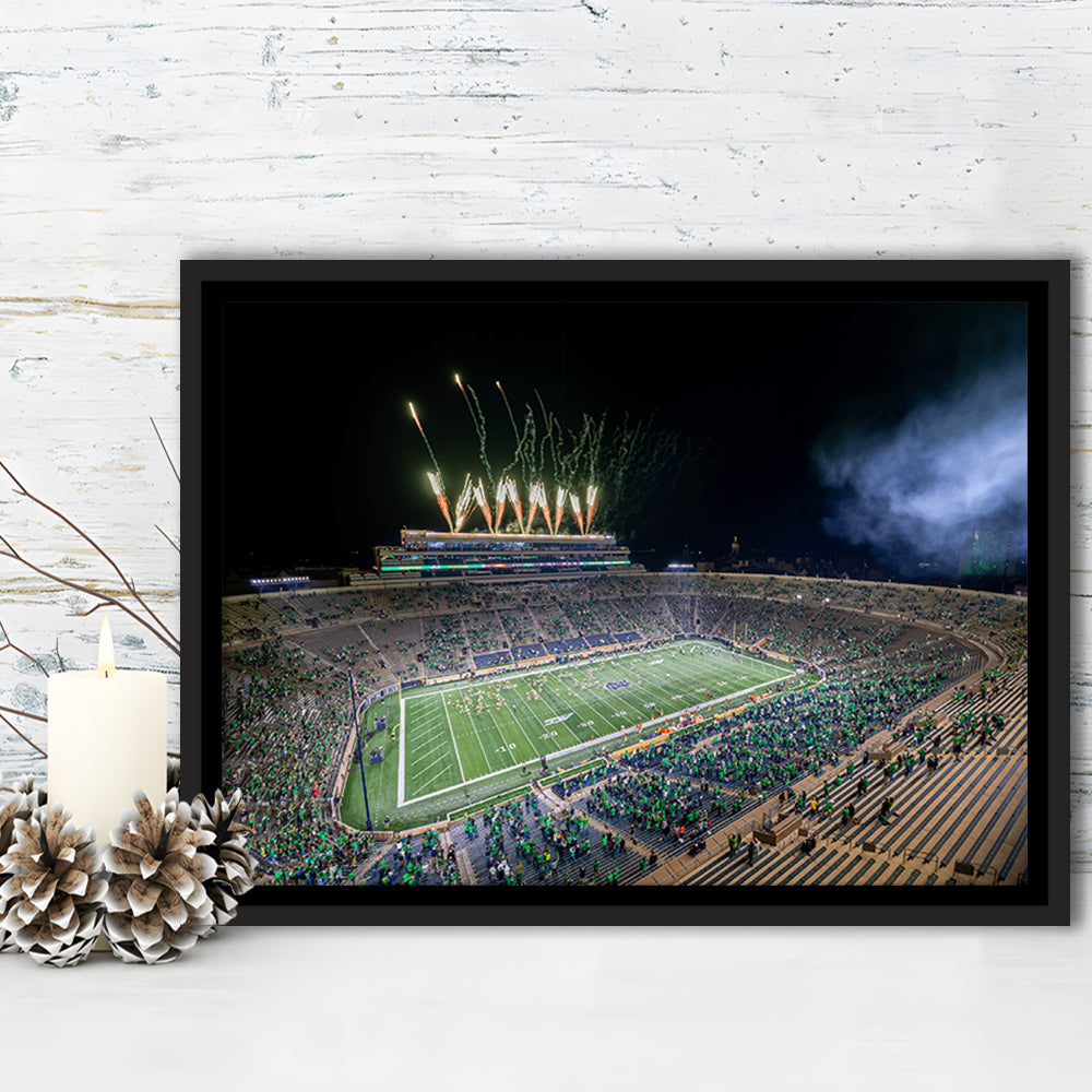 Notre Dame Students, Stadium Canvas, Sport Art, Framed Canvas Print Wall Art, Floating Frame