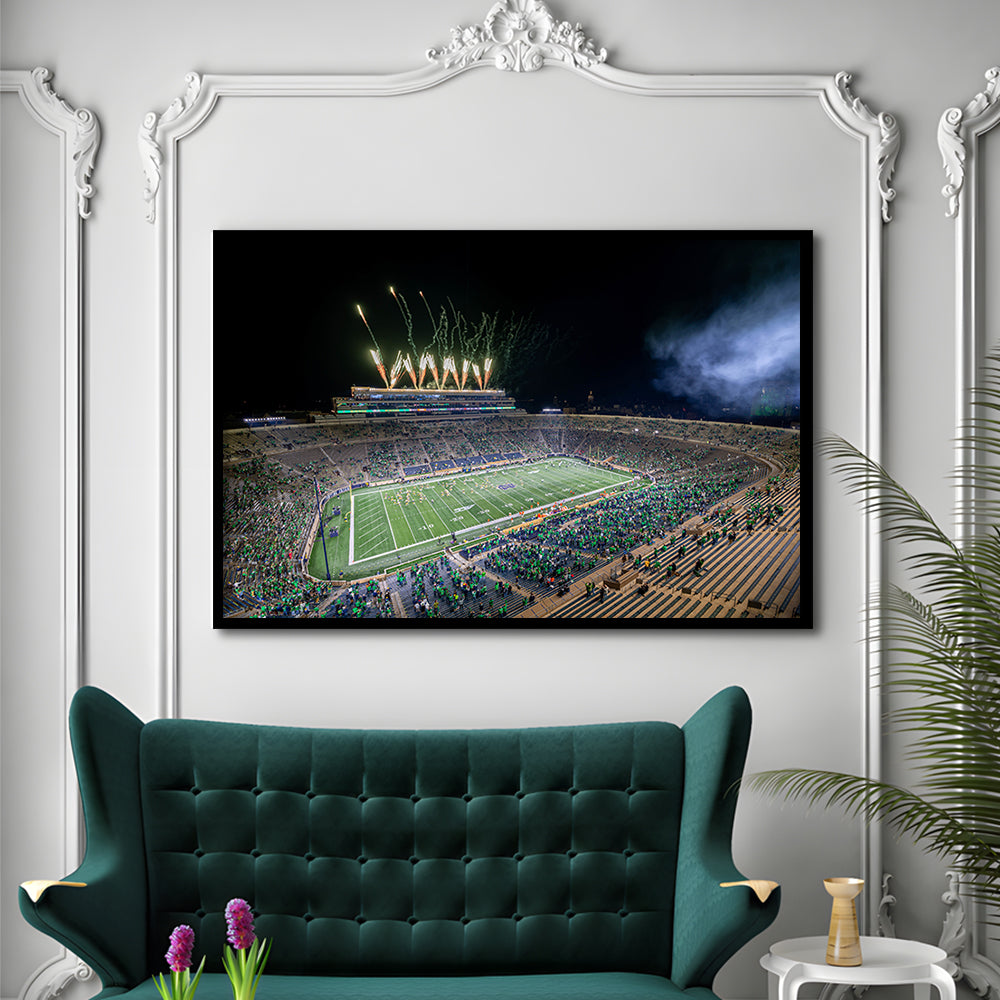 Notre Dame Students, Stadium Canvas, Sport Art, Gift for him, Framed Art Print Wall Decor, Picture Framed
