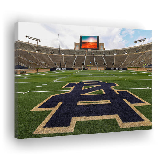 Notre Dame football Game, Stadium Canvas, Sport Art, Gift for him, Man Cave Decor, Art Print, Canvas Print Wall Art