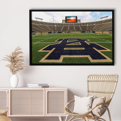 Notre Dame football Game, Stadium Canvas, Sport Art, Framed Canvas Print Wall Art, Floating Frame