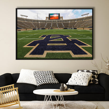Notre Dame football Game, Stadium Canvas, Sport Art, Framed Canvas Print Wall Art, Floating Frame