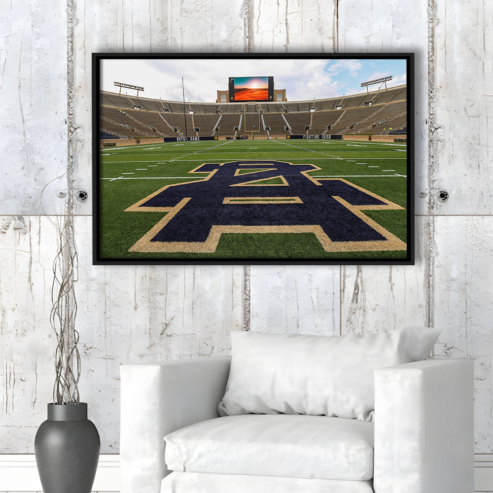 Notre Dame football Game, Stadium Canvas, Sport Art, Framed Canvas Print Wall Art, Floating Frame