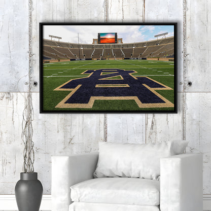 Notre Dame football Game, Stadium Canvas, Sport Art, Framed Canvas Print Wall Art, Floating Frame