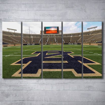 Notre Dame football Game, Stadium Canvas, Sport Art, 5 Panel B, Extra Large Canvas, Canvas Print Wall Art