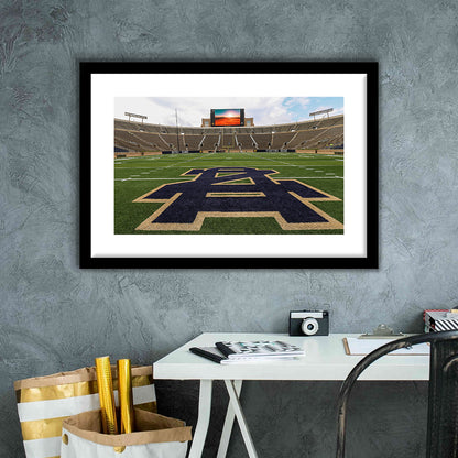 Notre Dame football Game, Stadium Canvas, Sport Art, Gift for him, White Border Framed Art Print Wall Decor