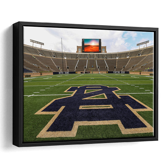 Notre Dame football Game, Stadium Canvas, Sport Art, Framed Canvas Print Wall Art, Floating Frame