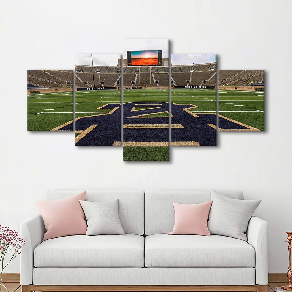 Notre Dame football Game, Stadium Canvas, Sport Art, Gift for him, 5 Panel, Large Canvas, Canvas Print Wall Art