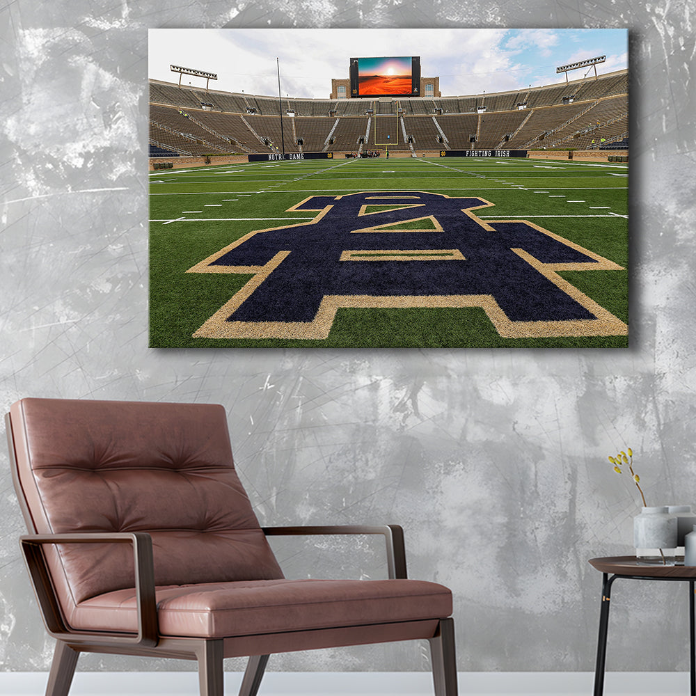 Notre Dame football Game, Stadium Canvas, Sport Art, Gift for him, Man Cave Decor, Art Print, Canvas Print Wall Art