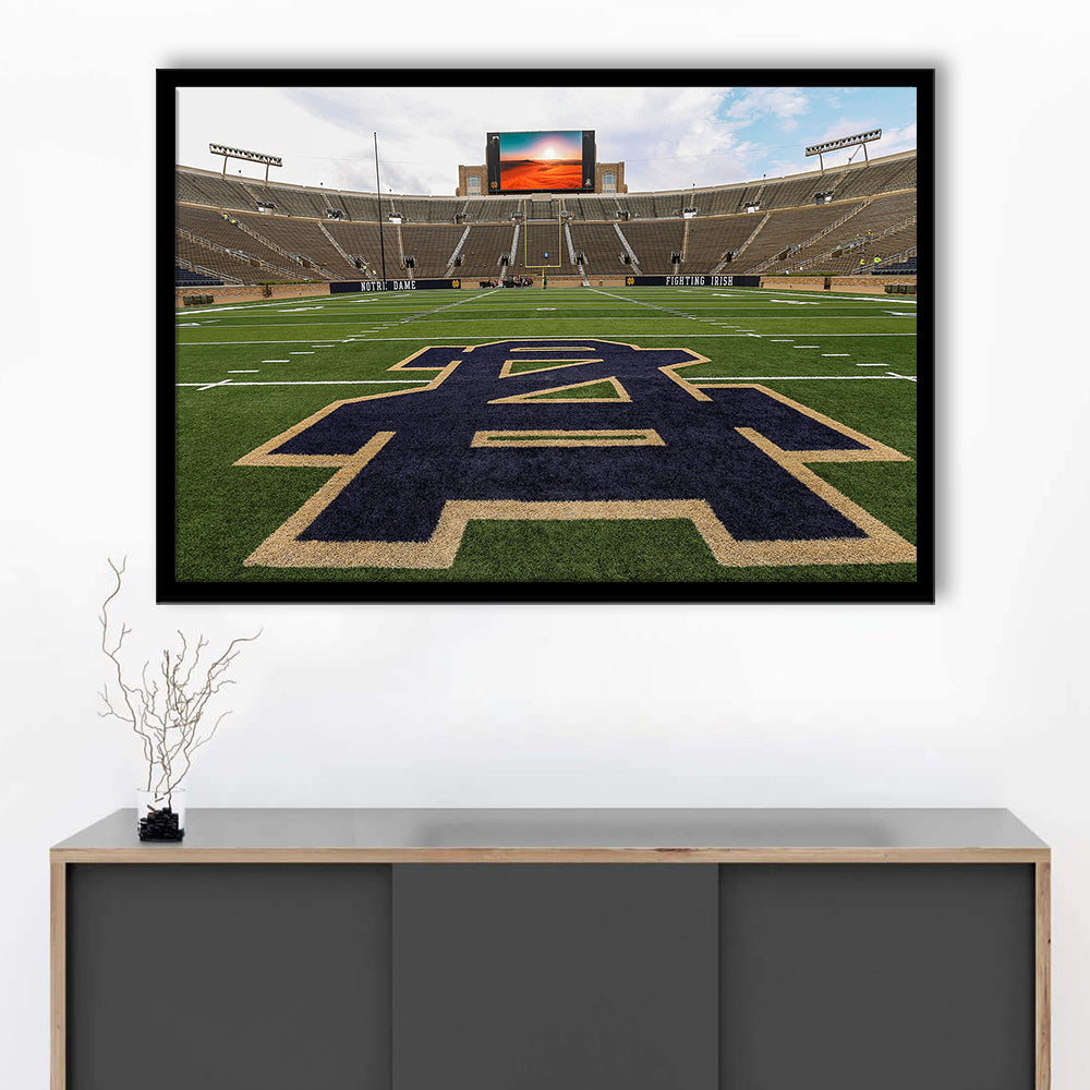 Notre Dame football Game, Stadium Canvas, Sport Art, Gift for him, Framed Art Print Wall Decor, Picture Framed
