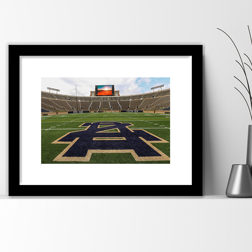 Notre Dame football Game, Stadium Canvas, Sport Art, Gift for him, White Border Framed Art Print Wall Decor